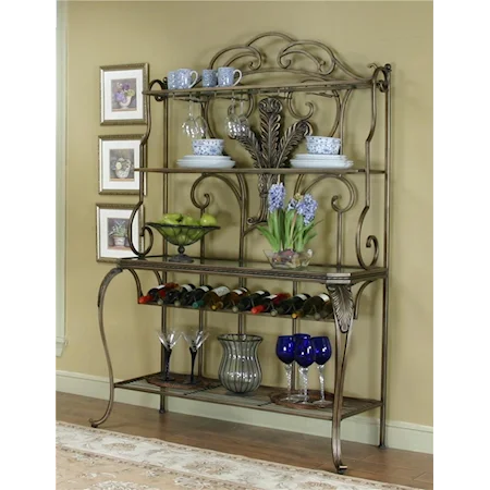 Antique Bronze/Glass Baker's Rack